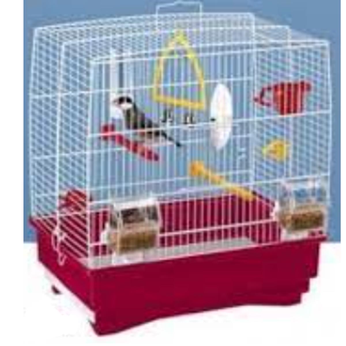 Rekord 2 Bianca Gabbia Bird Cage 40x25x41cm - Red